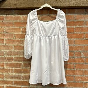 Women’s Square Neck Dress Long Puff Sleeve A-Line Casual Mini Dress Size XS